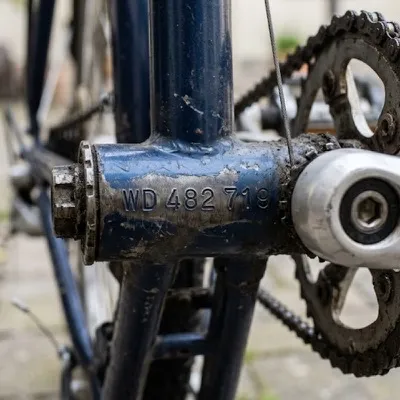 Cykelstel med stelnummer
